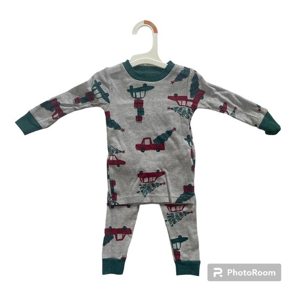Carter's Just One You Christmas Cars Thermal Pajama Set Infant Size 12 Months - Picture 2 of 4